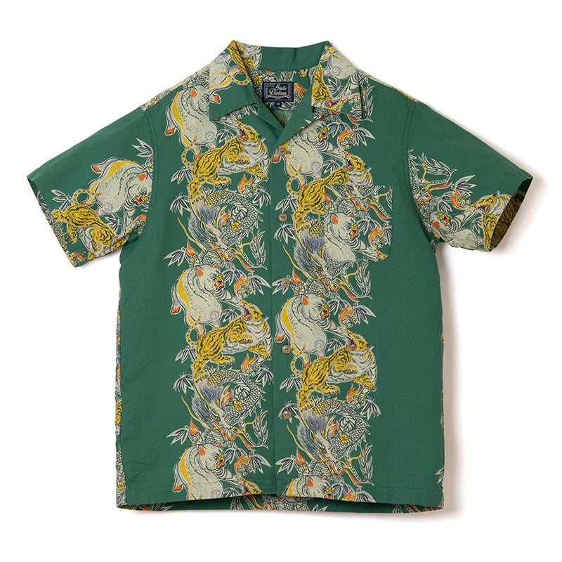 5721 Tornado Pig Aloha Shirt - GREEN