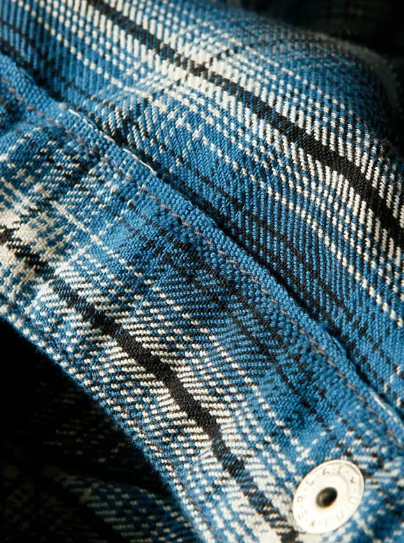 FN-SNW-004L SHIRT - NATIVE CHECK WESTERN - SAX