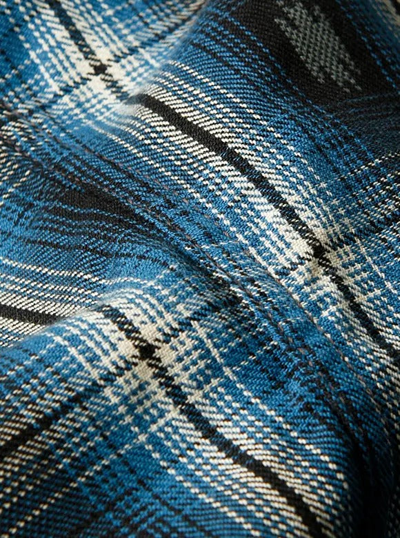 FN-SNW-004L SHIRT - NATIVE CHECK WESTERN - SAX