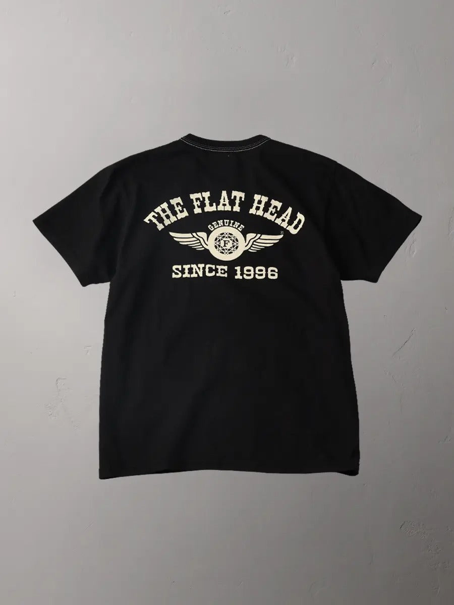 FN-THC-202 FLYING WHEEL TEE S/S - BLACK/IVORY