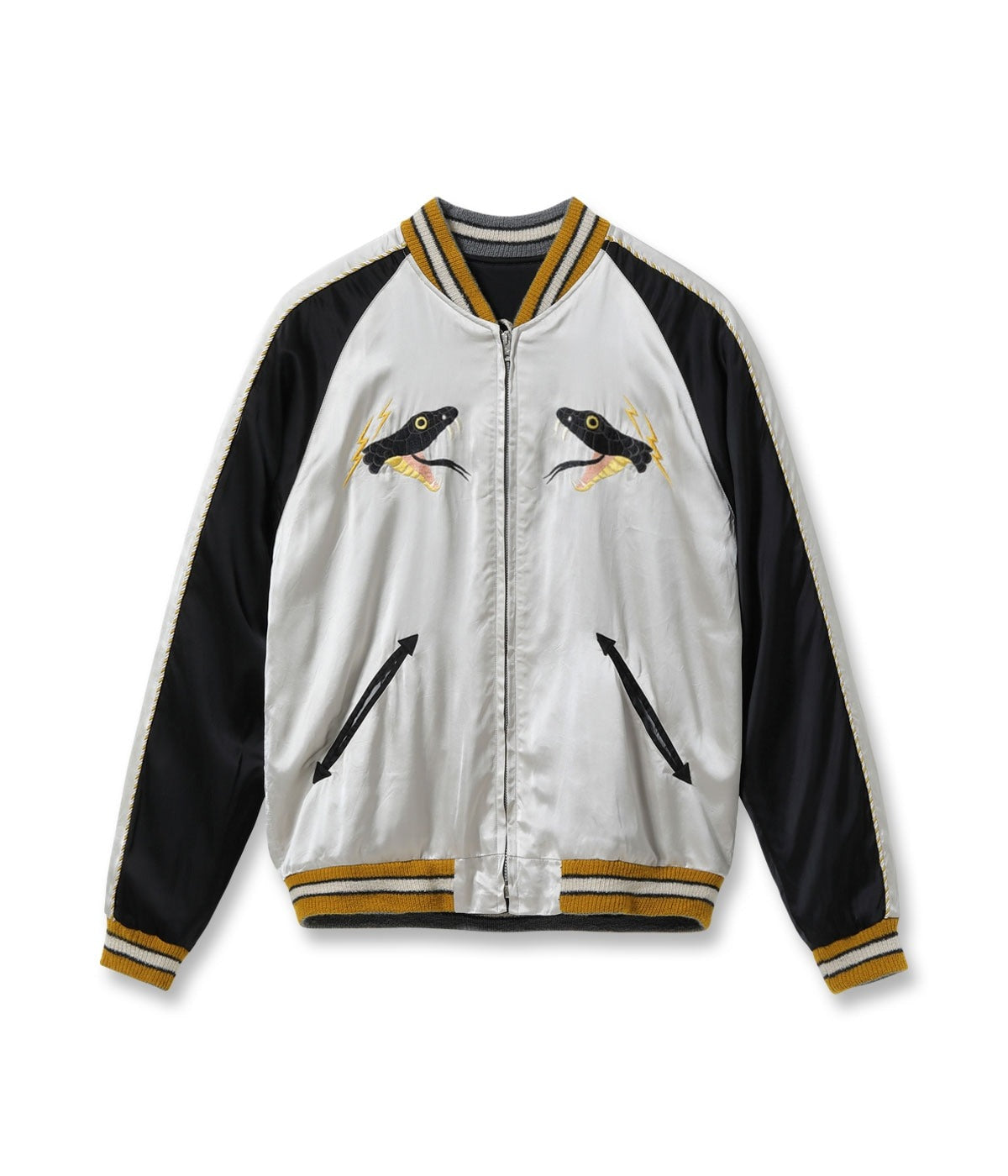 TT15808-190 Acetate Souvenir Jacket TOYO ENTERPRISE 60th Anniversary Special Edition “BLACK SNAKE” × “RED SNAKE” - BLACK/RED