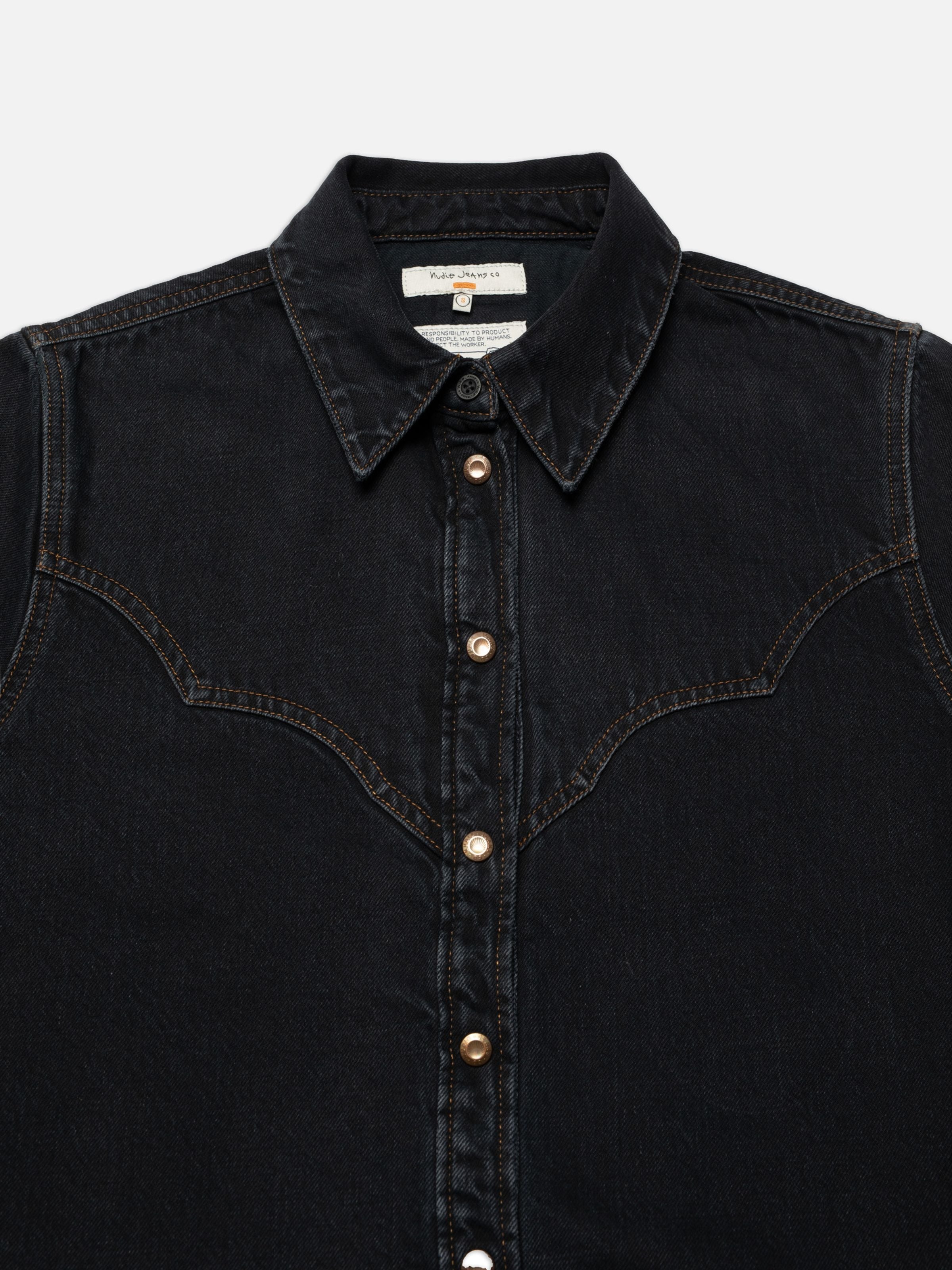Lotta Western Cut Denim Shirt - Black