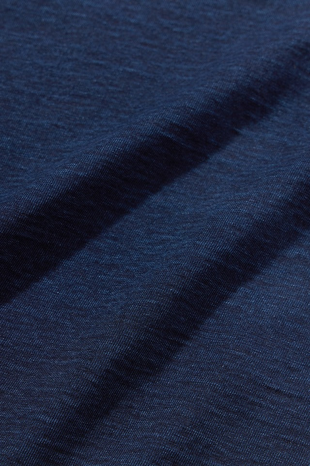 SS-5397-ID Ribbed Cuff Henley Neck T-shirt - Dark Indigo