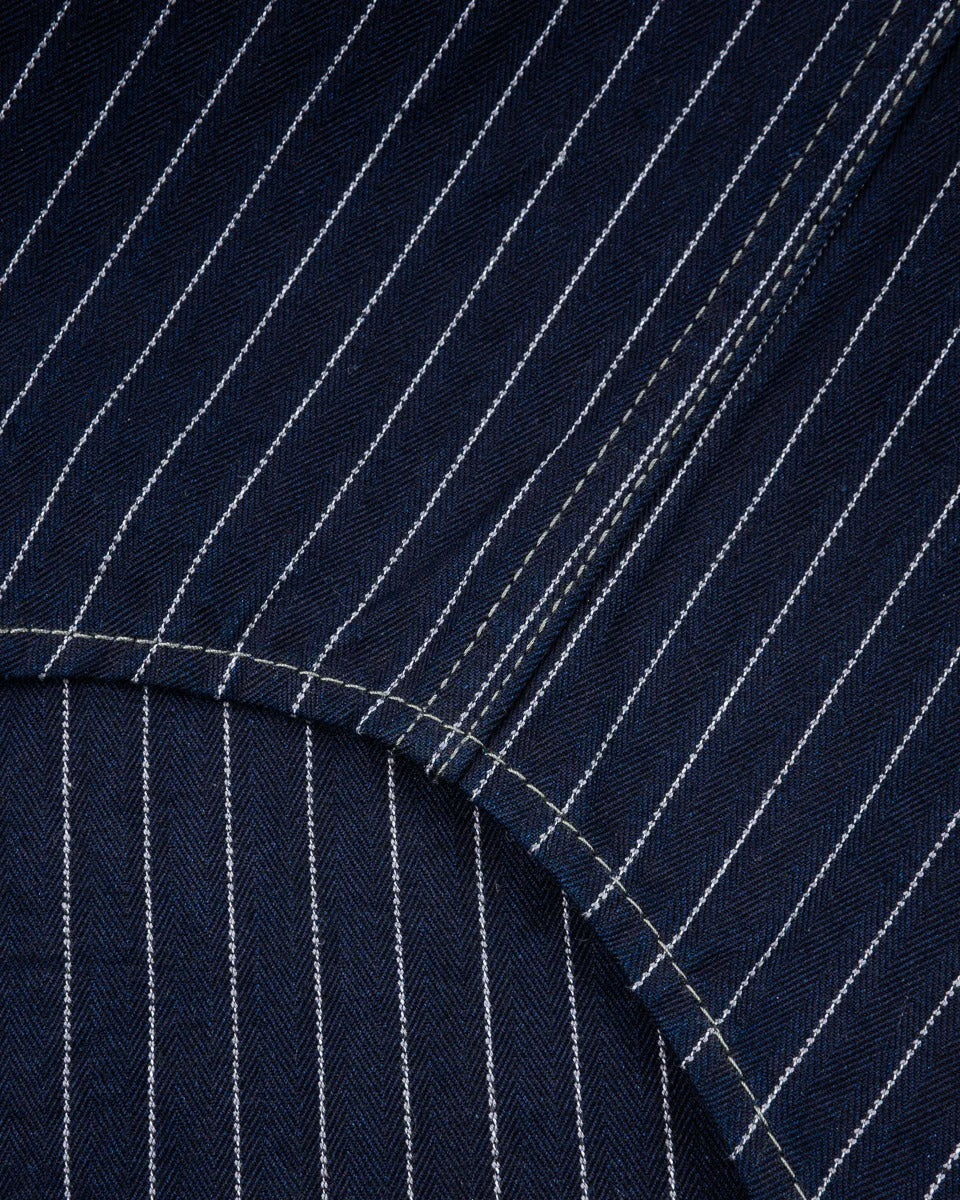 IHSH-424-IND 8.5OZ HERRINGBONE STRIPE WESTERN SHIRT - INDIGO