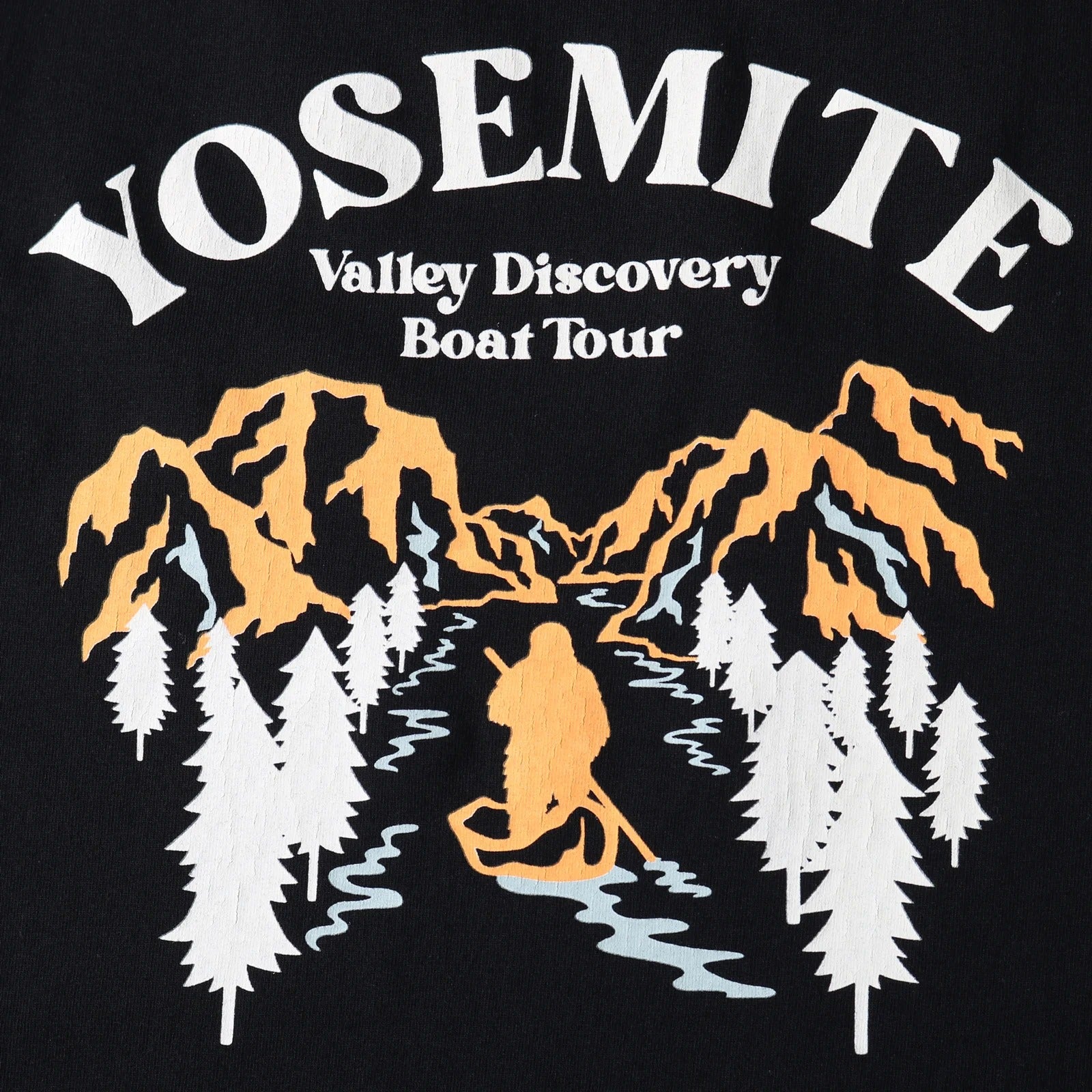 BR-25146 STANDARD 18/-OE Tough neck S/S Print T-shirt (YOSEMITE) - BLACK