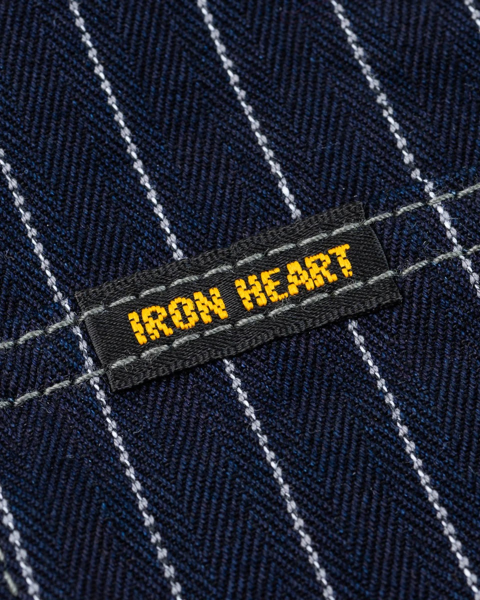 IHSH-424-IND 8.5OZ HERRINGBONE STRIPE WESTERN SHIRT - INDIGO