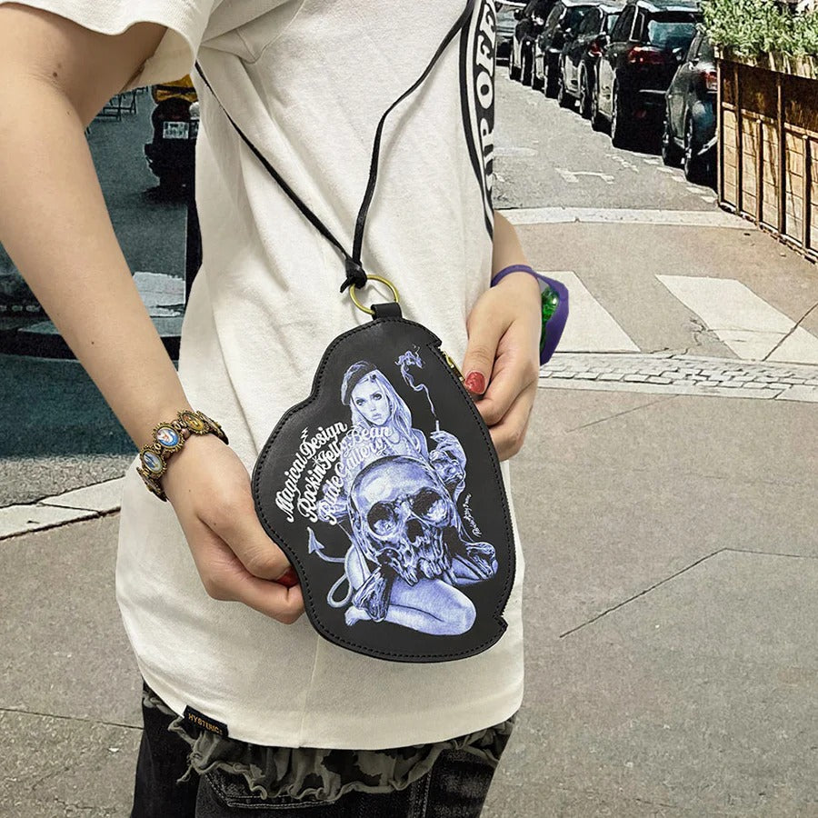 PARIS NOIR LEATHER POUCH - BLACK