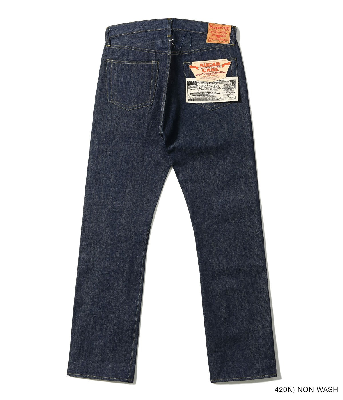 SC49001 SUGAR CANE Super “Denim” Collectibles #01 14oz. BLUE DENIM WAIST OVERALLS “S1945” MODEL - INDIGO