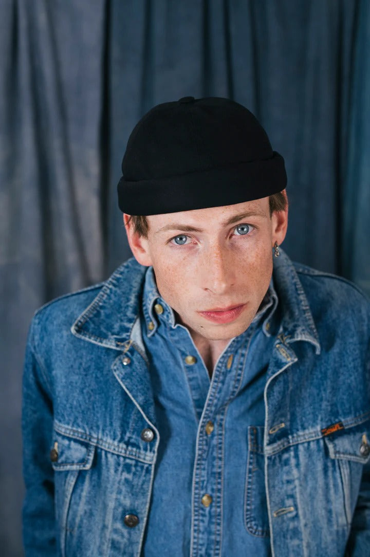 MIKI DOCKER HAT - BLACK DENIM