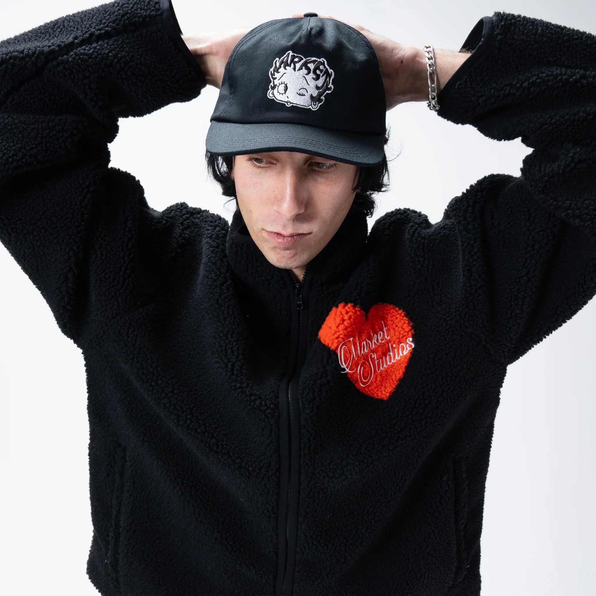 BETTY BOOP MASCOT 5 PANEL HAT - BLACK