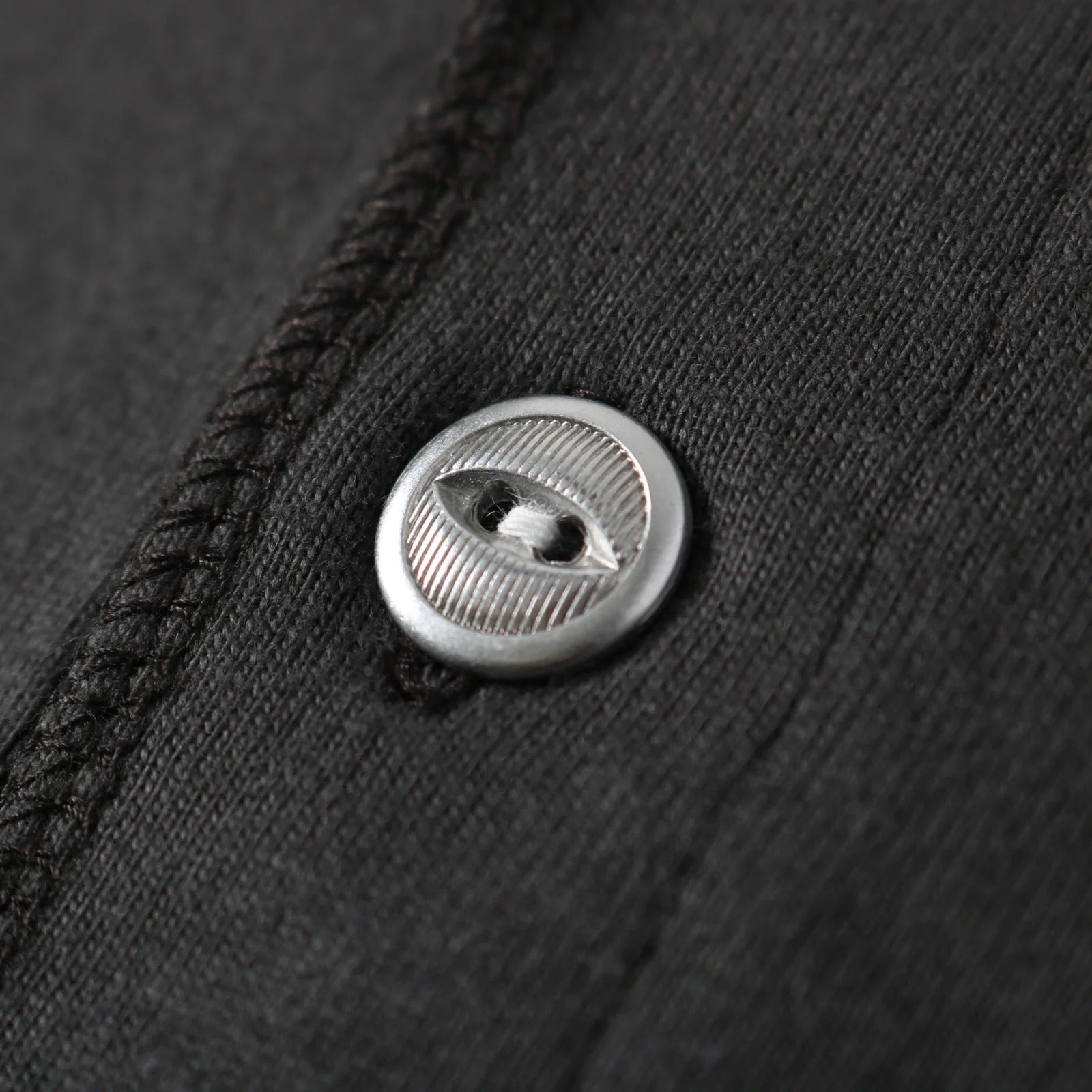 BR-8146SP STANDARD COZUN Henry Neck T-Shirt (Button Works) - BLACK