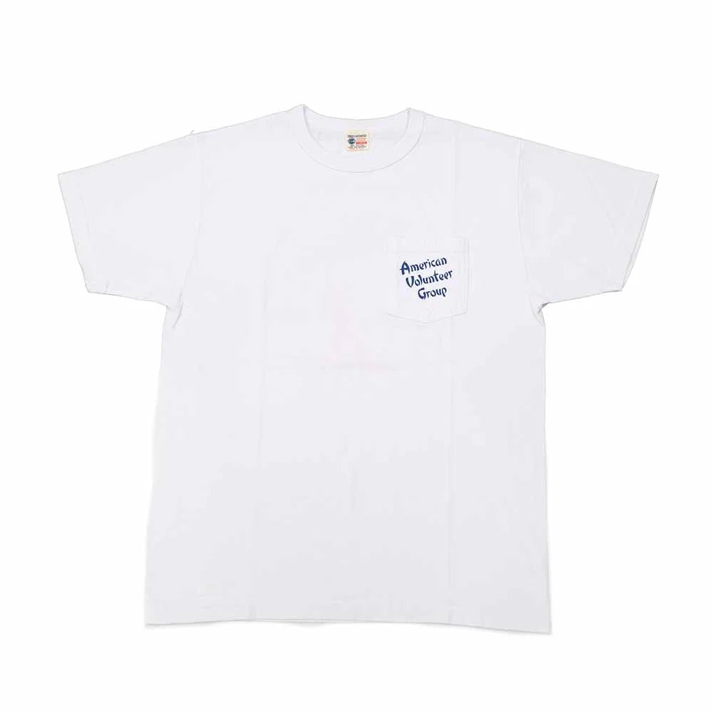 BR79581 S/S POCKET T-SHIRT 3rd SQ AMERICAN VOLUNTEER GROUP - WHITE