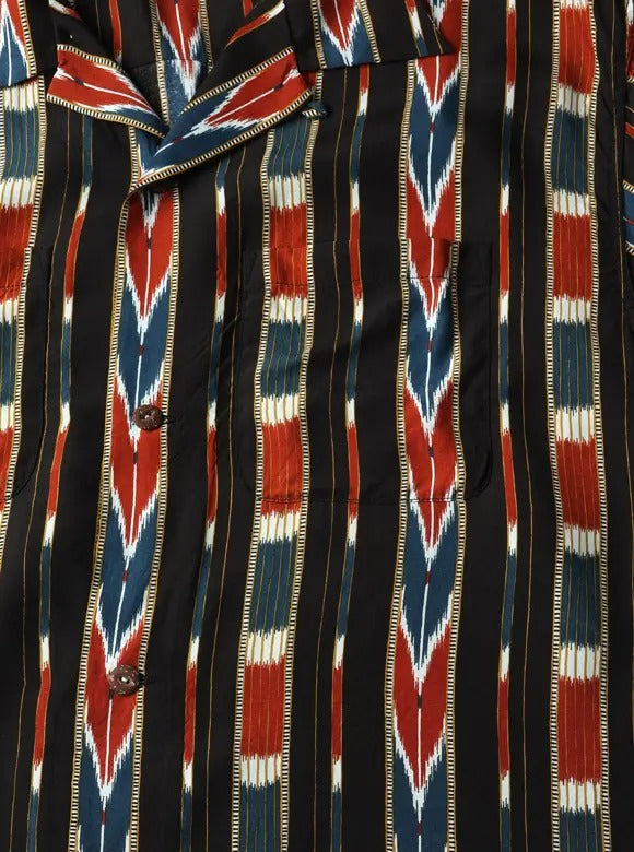 FN-SHO-005S NATIVE BORDER RAYON SHIRT - BLACK