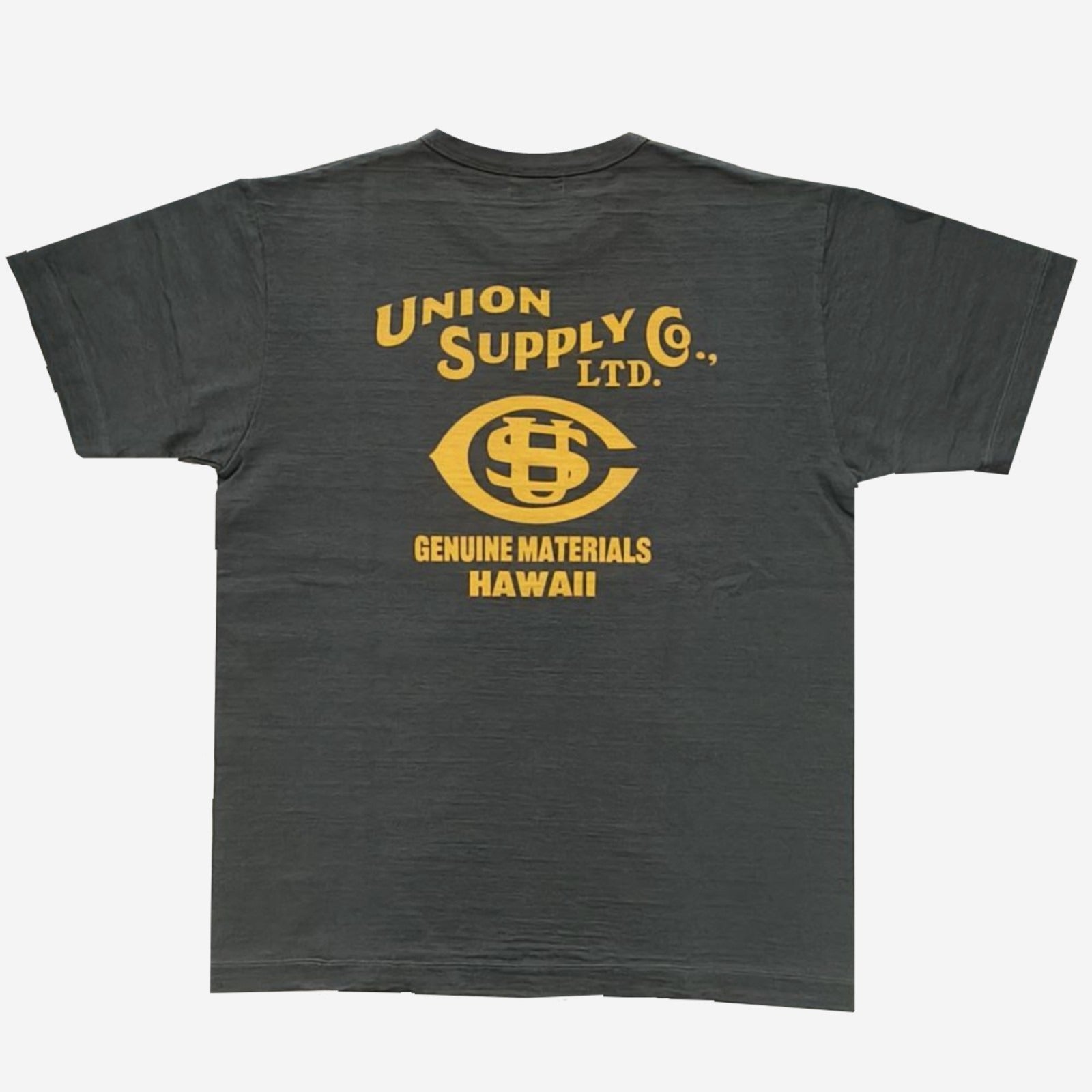 US79536 UNION SUPPLY LOGO S/S SLUB YARN T-SHIRT - BLACK
