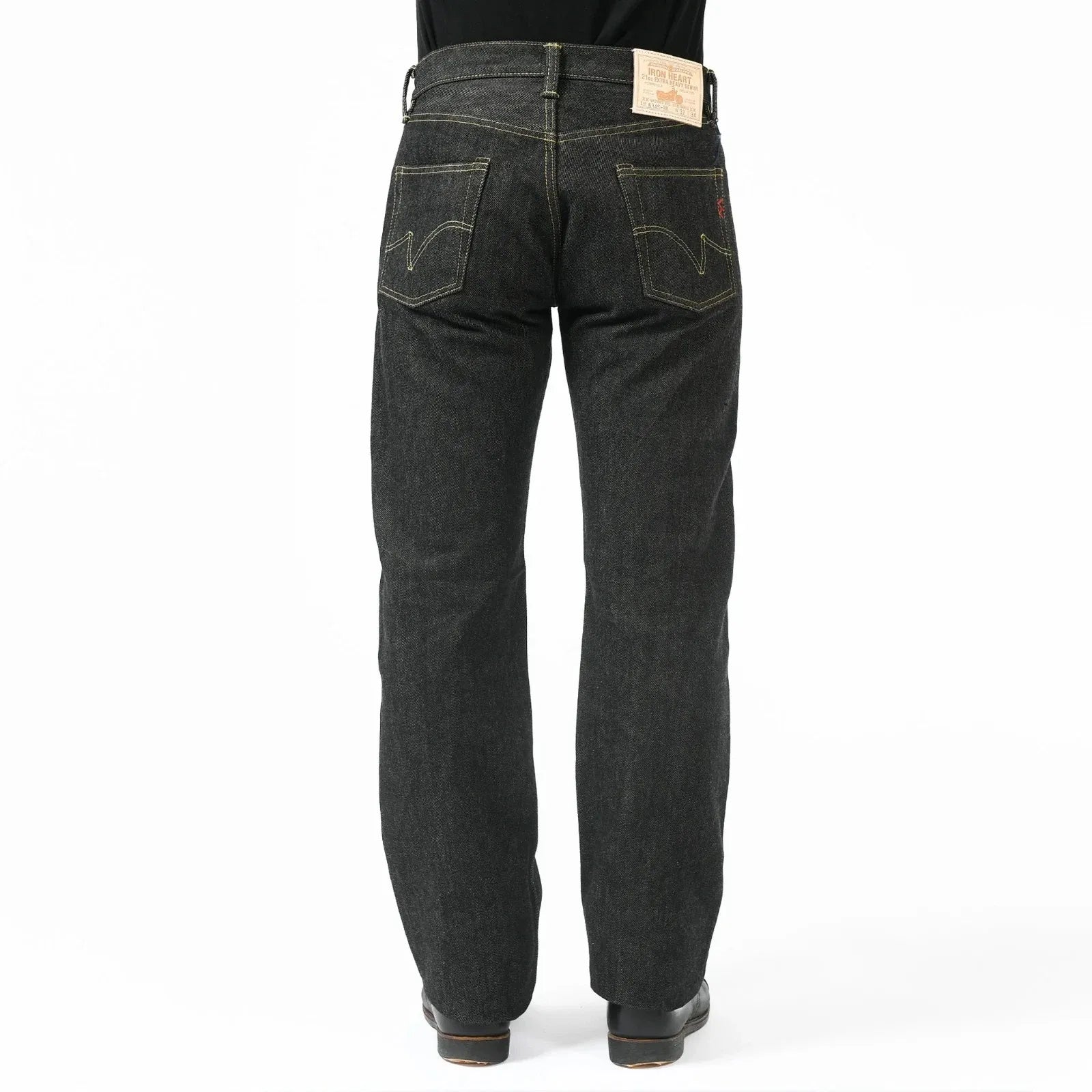 IH-634S-BK 21oz Selvedge Denim Straight Cut - BLACK