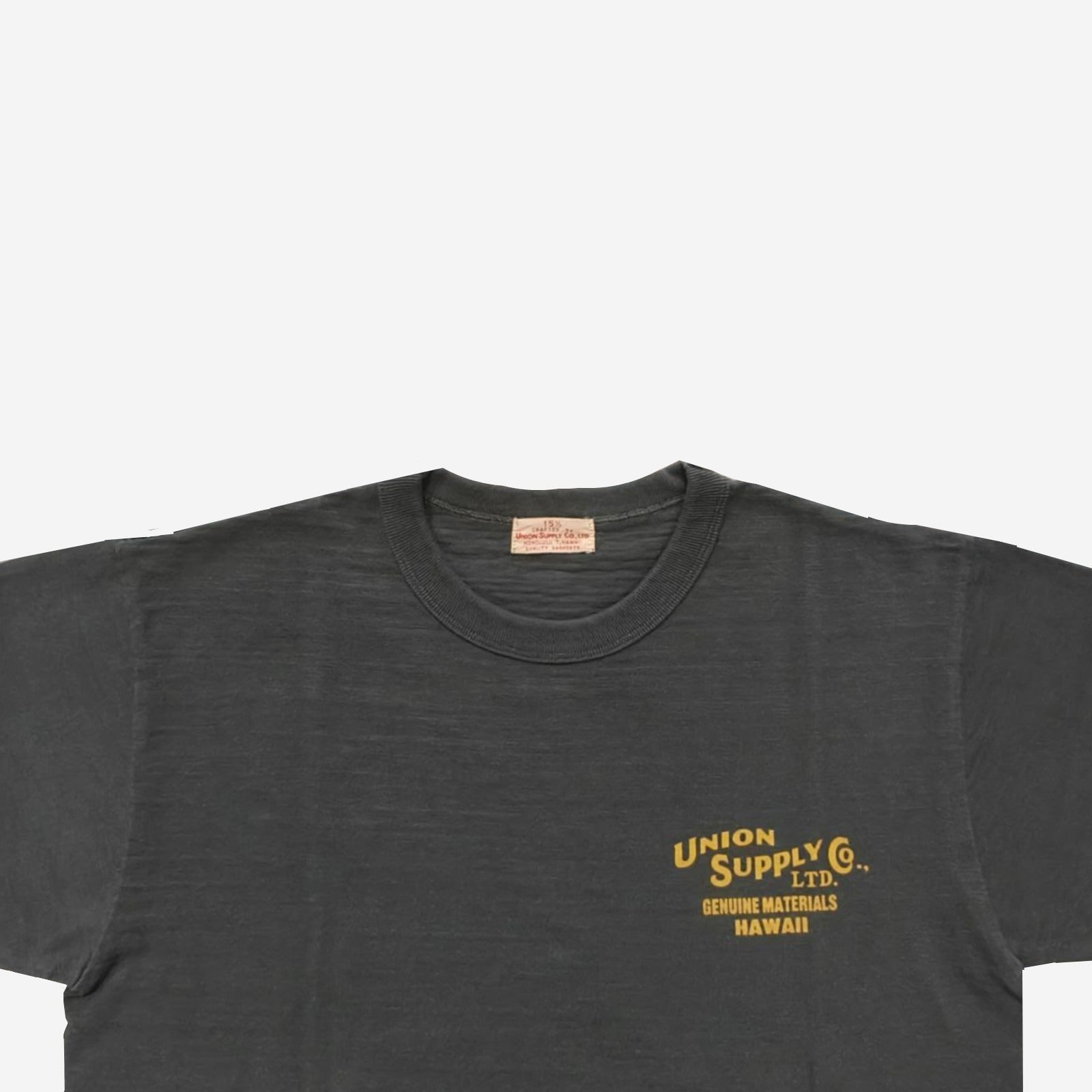 US79536 UNION SUPPLY LOGO S/S SLUB YARN T-SHIRT - BLACK