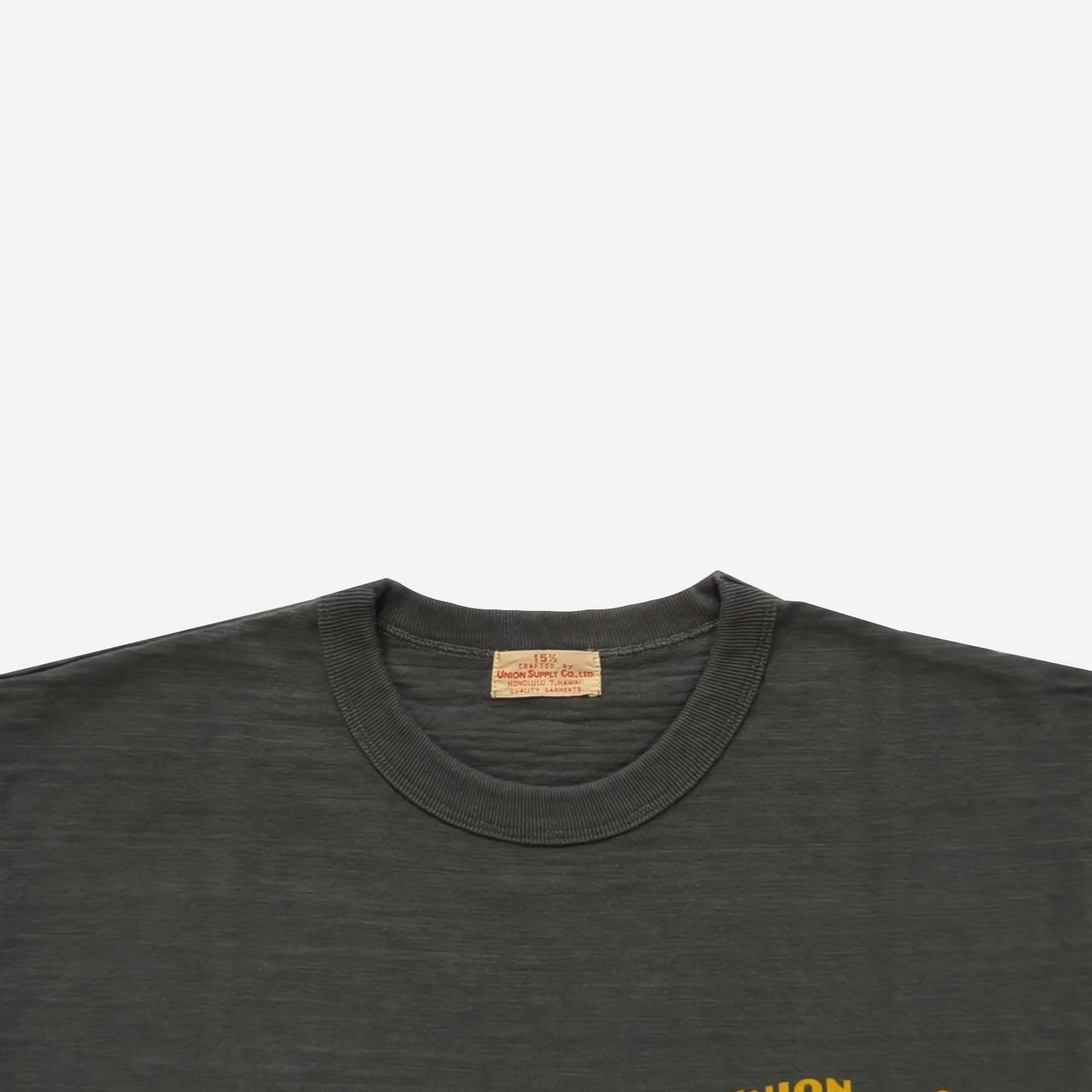 US79536 UNION SUPPLY LOGO S/S SLUB YARN T-SHIRT - BLACK