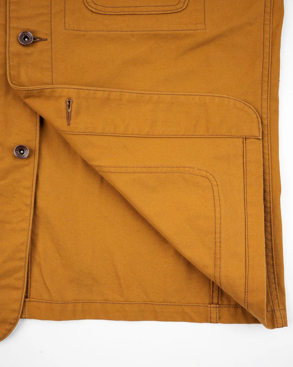 IHJ-148-BRN 10OZ KURASHIKIZOME® ORGANIC COTTON DUCK CHORE JACKET - BROWN