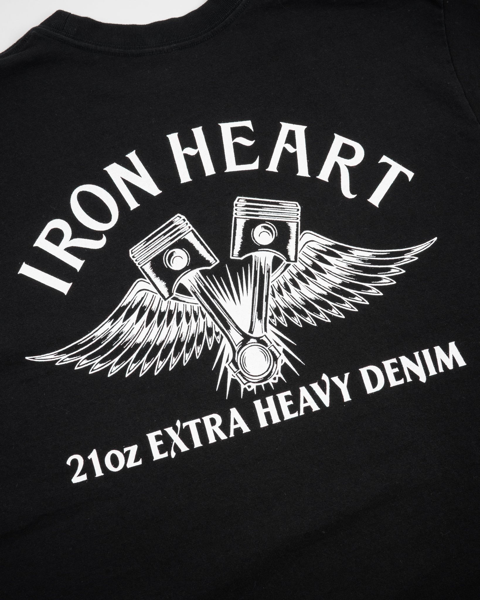 IHT-2502 7.5oz Printed Loopwheel Crew Neck T-Shirt - BLACK