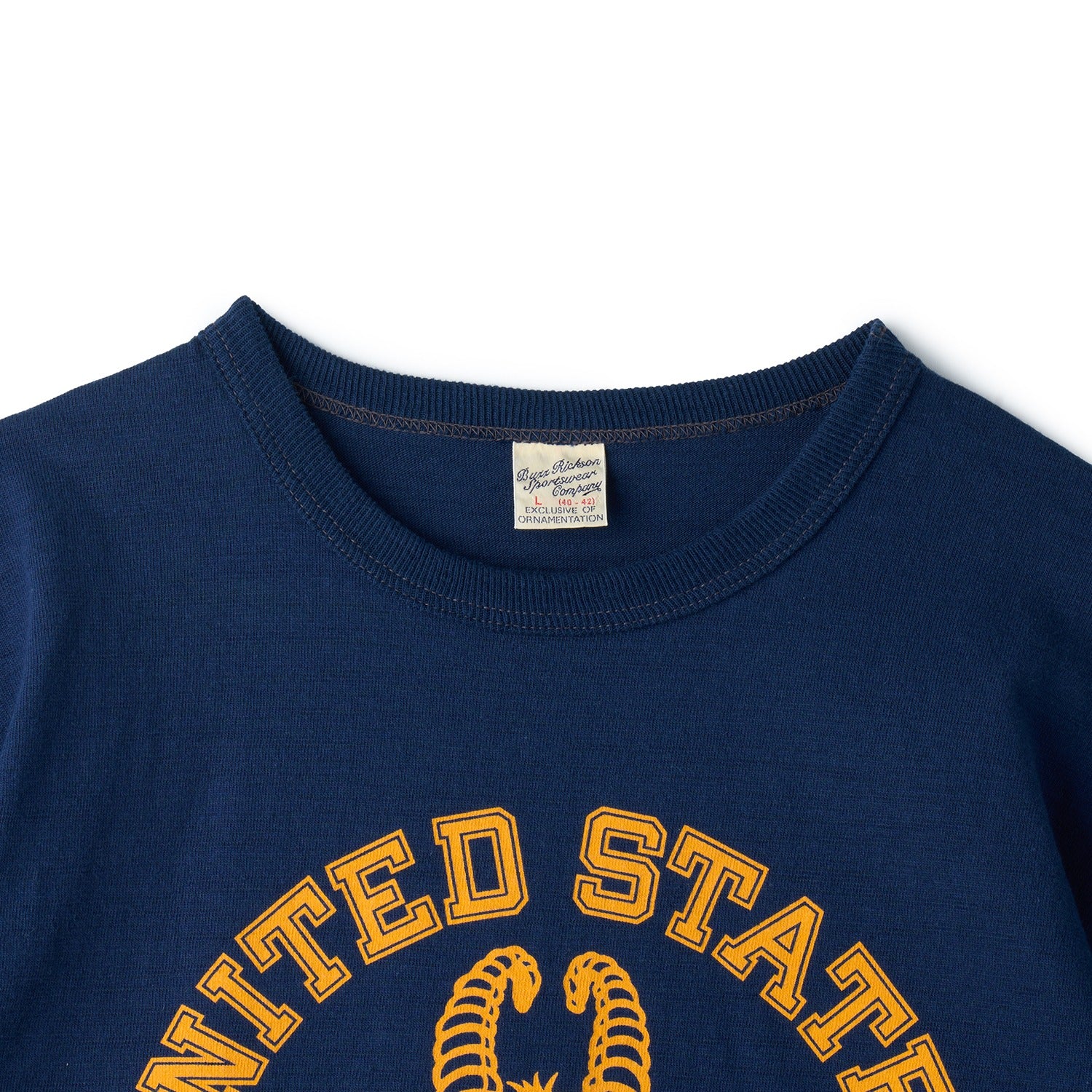 BR79566 SLUB YARN T-SHIRT "UNITED STATES NAVY" - NAVY