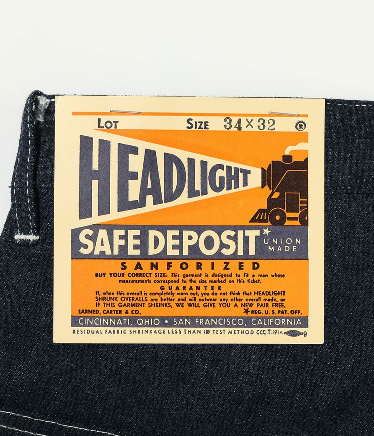 HD42555 HEADLIGHT 11oz. BLUE DENIM ZIP FLY DUNGAREES - INDIGO