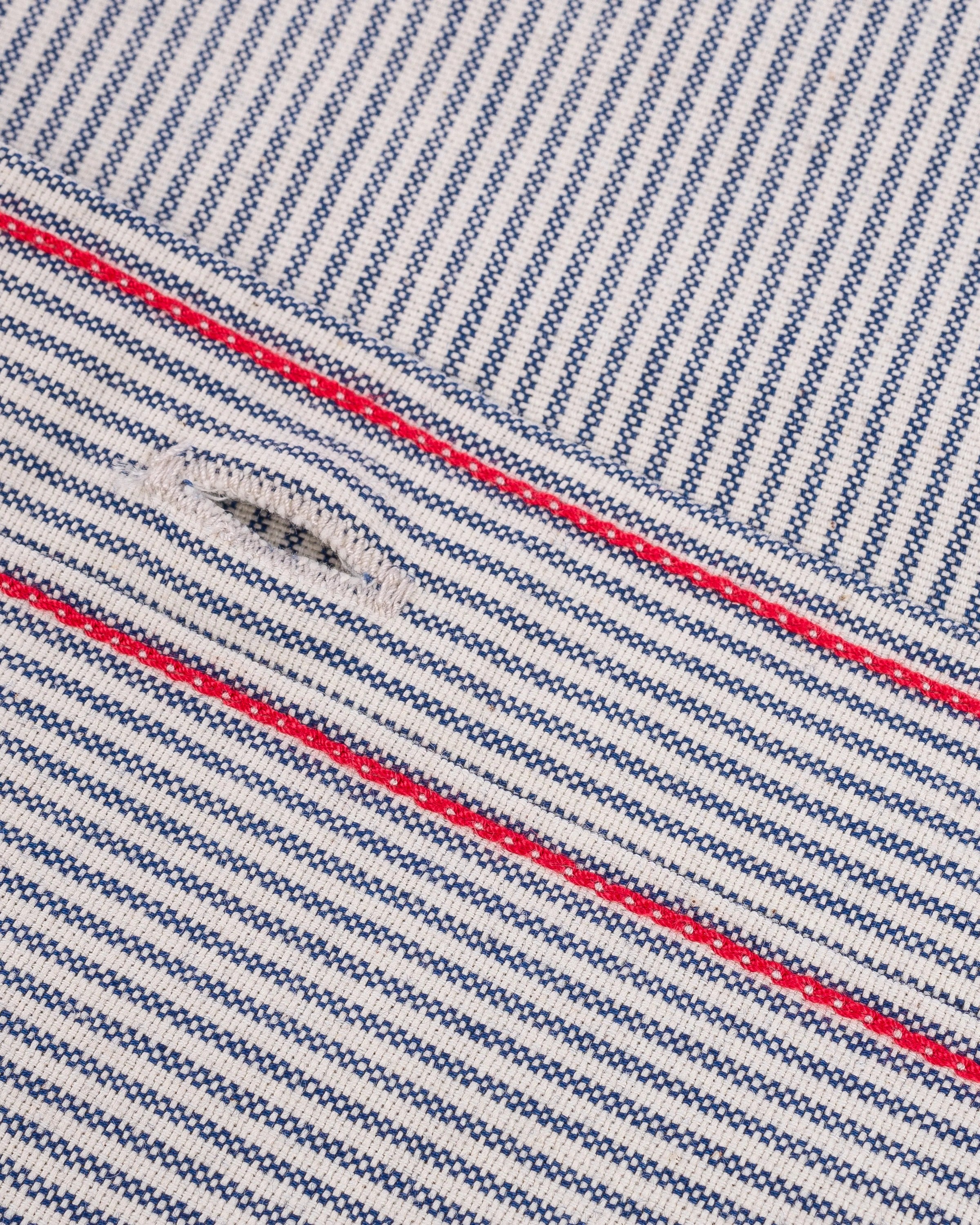 IHSH-420 5oz Selvedge Ox Cloth Short Sleeved Work Shirt - HICKORY STRIPE