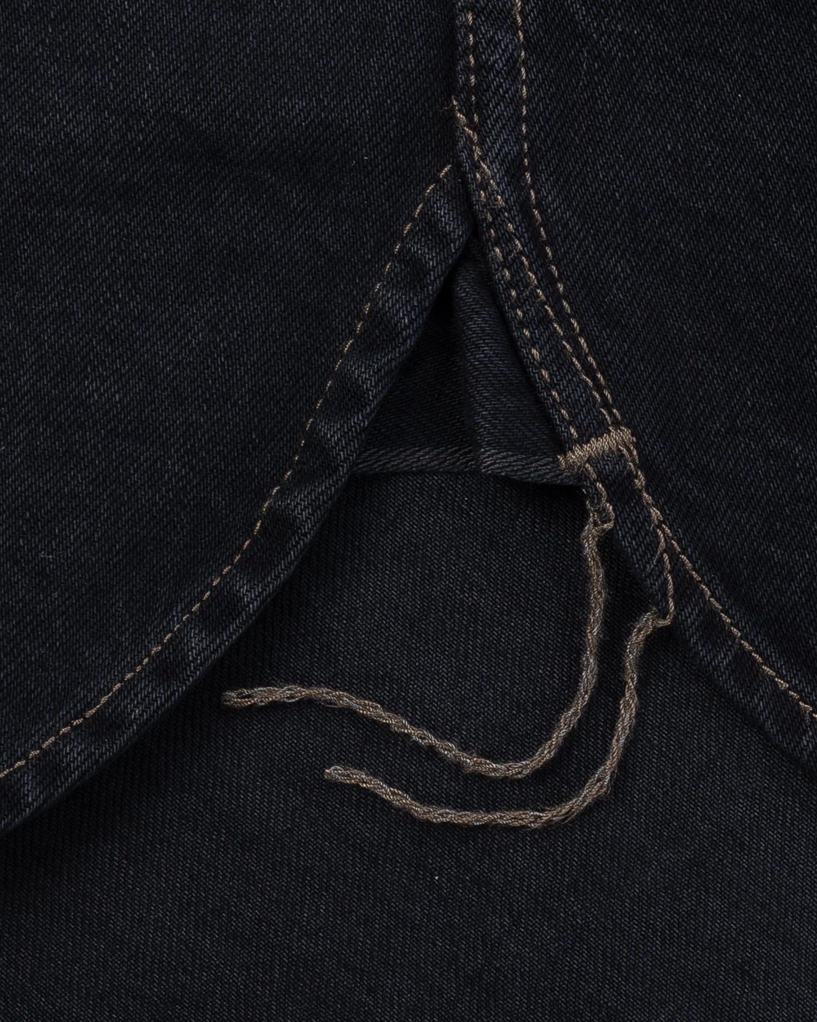 IHSH-326-OD 12OZ SELVEDGE DENIM WORK SHIRT WITH SNAPS - INDIGO OVERDYED BLACK