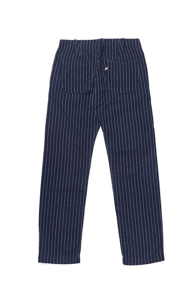 LP-1180-1 Stitch Stripe Comfortable Trousers - INDIGO X THICK STRIPE