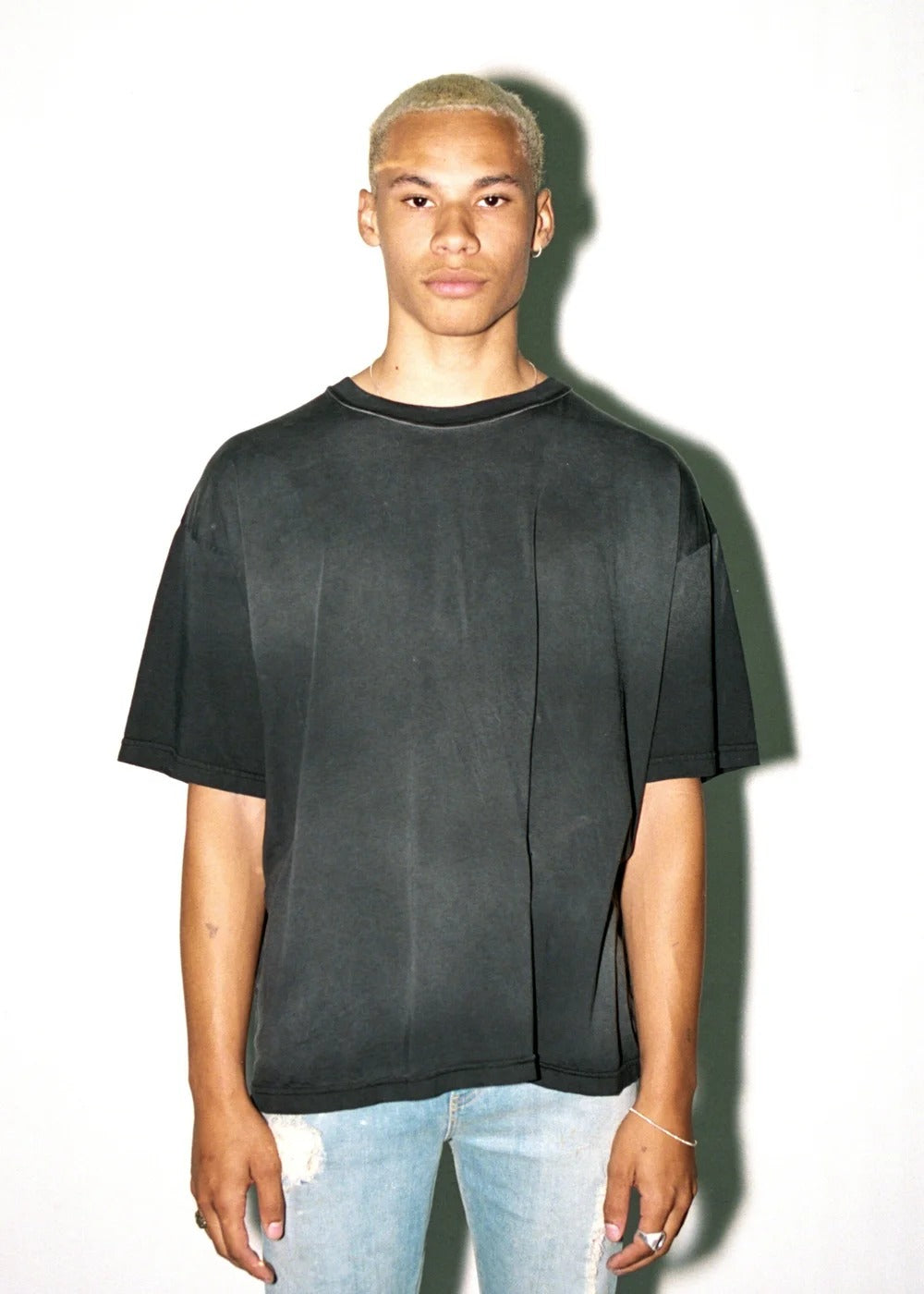 OVERSIZE CROP TEE S/S - SUN FADE BLACK