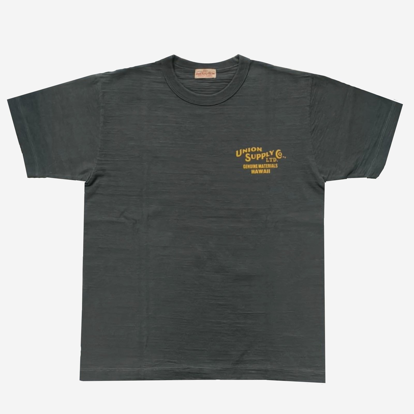 US79536 UNION SUPPLY LOGO S/S SLUB YARN T-SHIRT - BLACK