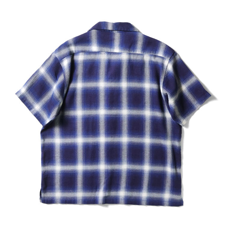 41273 INDIGO HB OMBRE CHECK S/S SHIRT - INDIGO ONE WASH
