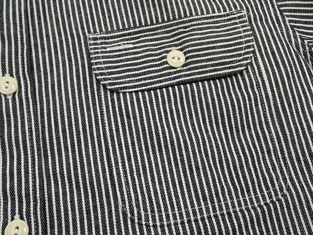 SC37944 HICKORY STRIPE S/S WORK SHIRT - BLACK