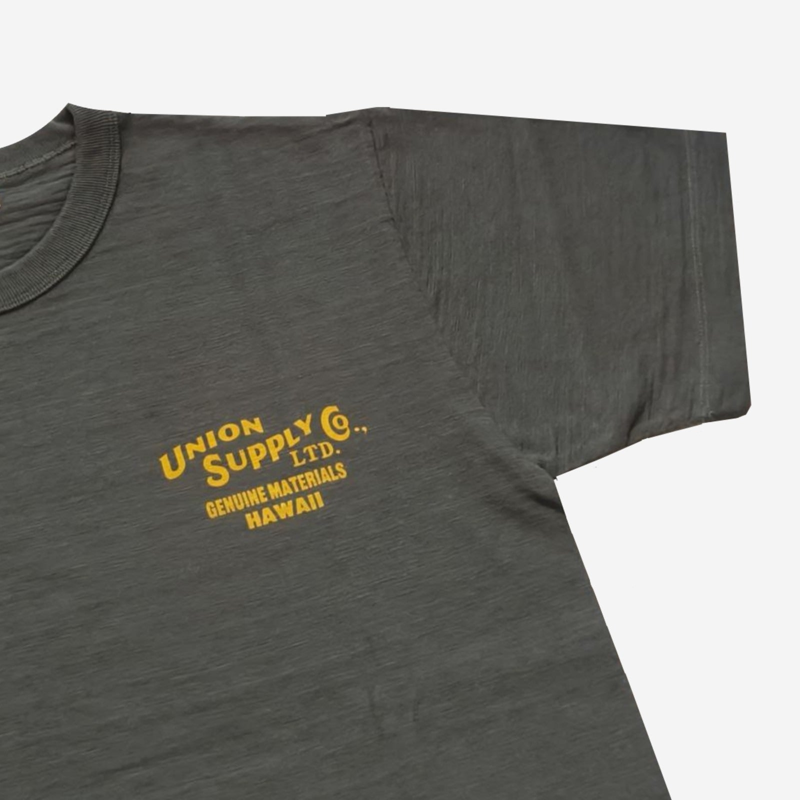 US79536 UNION SUPPLY LOGO S/S SLUB YARN T-SHIRT - BLACK
