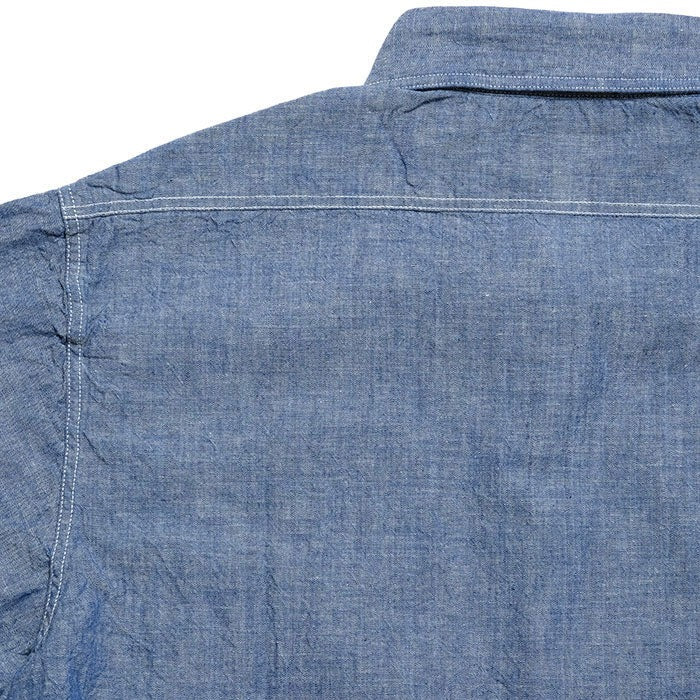 BR35856 BLUE CHAMBRAY WORK SHIRTS S/S - BLUE