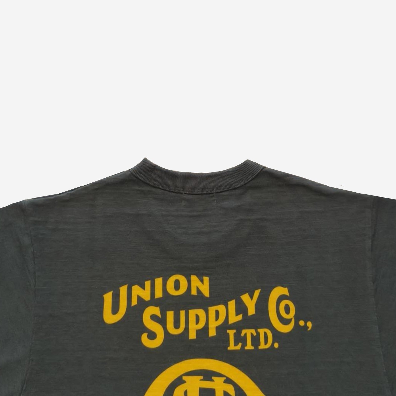 US79536 UNION SUPPLY LOGO S/S SLUB YARN T-SHIRT - BLACK