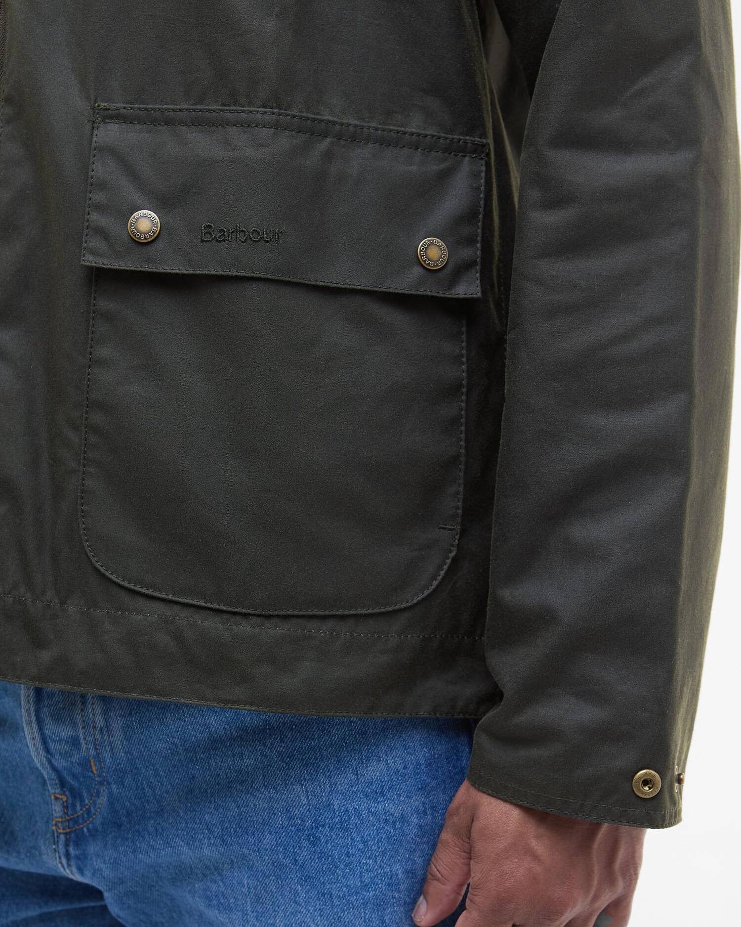 SHORT BEDALE WAX JACKET - FERN