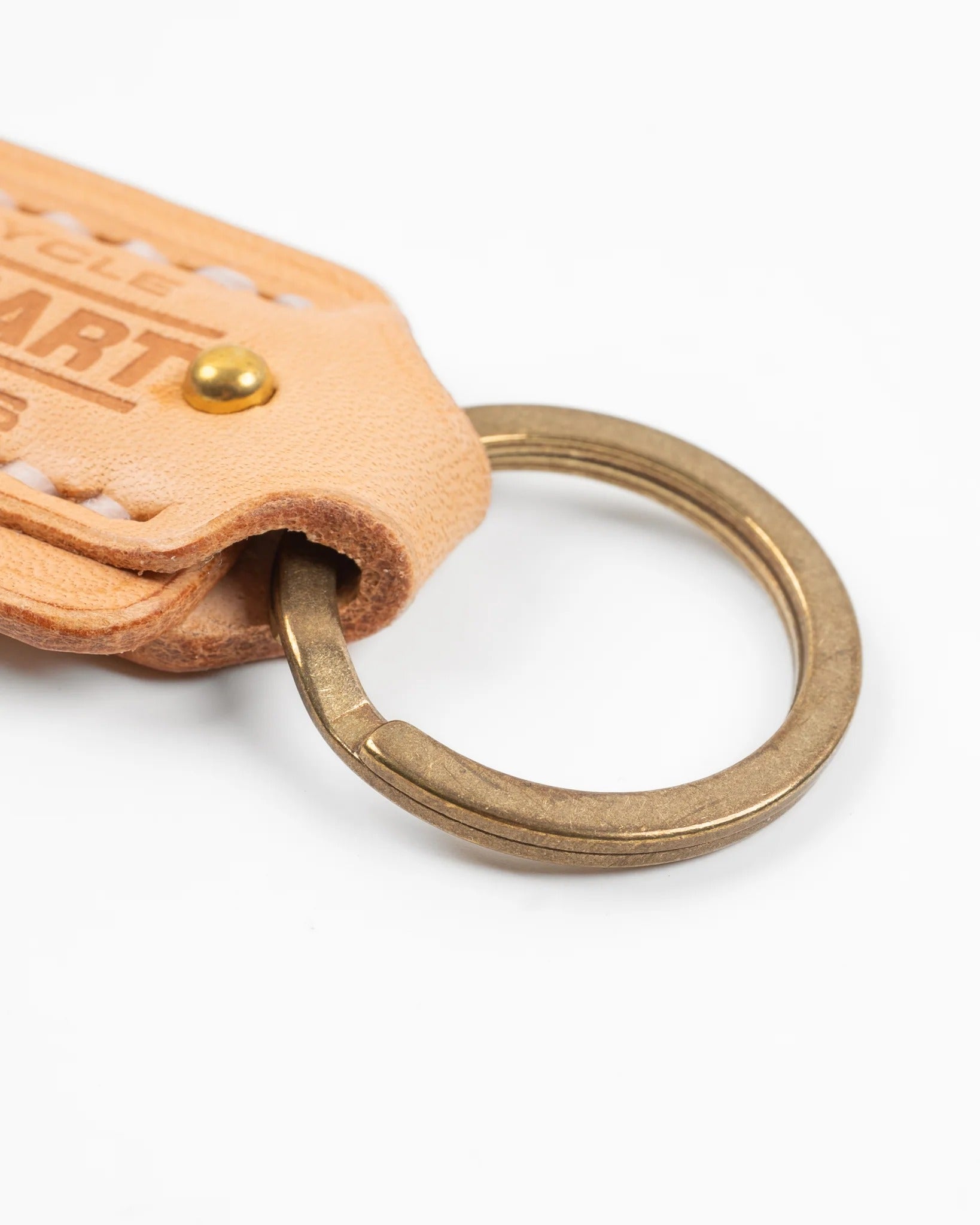 IHG-067 Buttero Leather Key Ring w/Embossed Iron Heart Logo - NATURAL