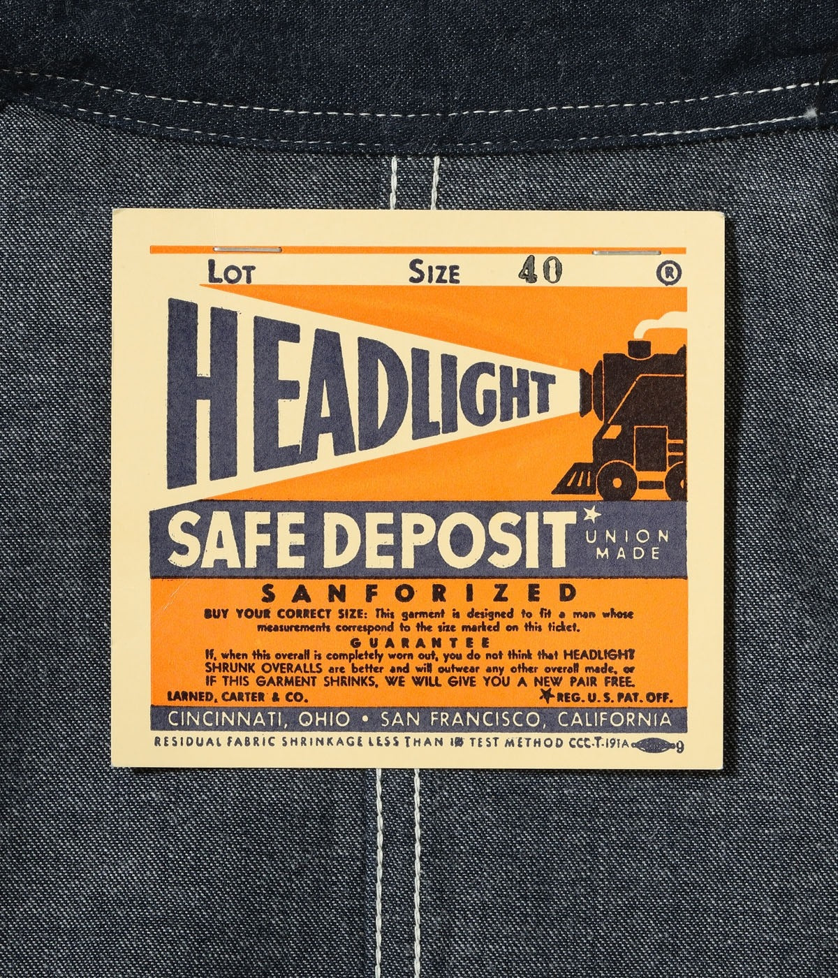 HD15711 HEADLIGHT 11oz. BLUE DENIM WORK COAT - INDIGO