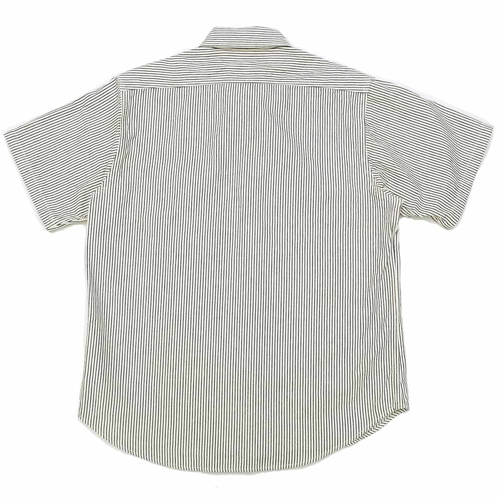 SC37944 HICKORY STRIPE S/S WORK SHIRT - OFF WHITE
