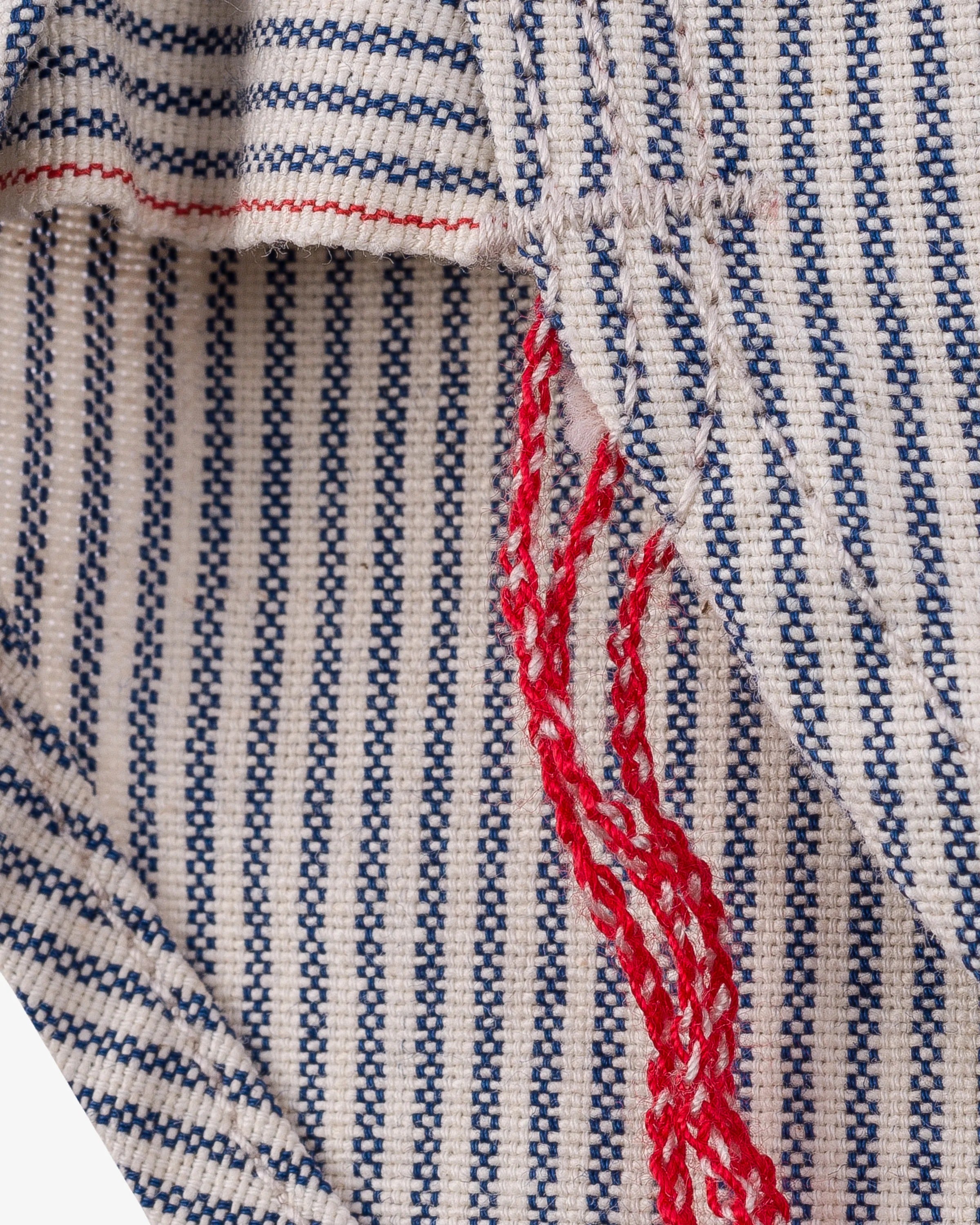 IHSH-420 5oz Selvedge Ox Cloth Short Sleeved Work Shirt - HICKORY STRIPE