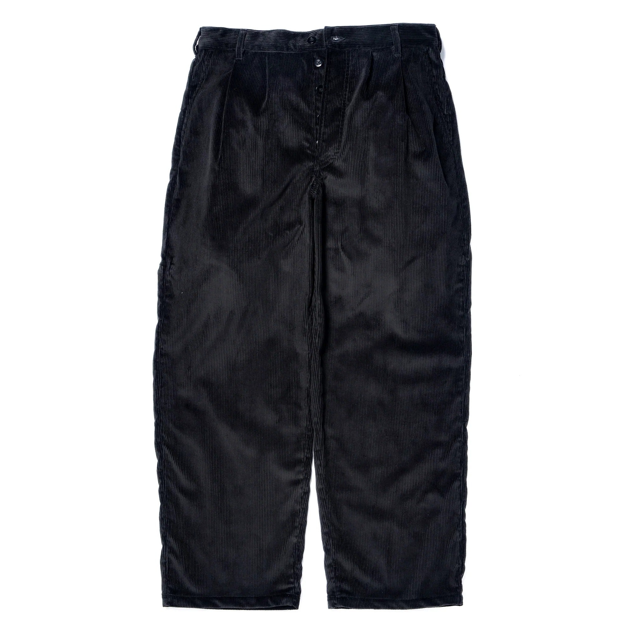 MP25105 DOUBLE-PLEAT CORDUROY TROUSERS - BLACK