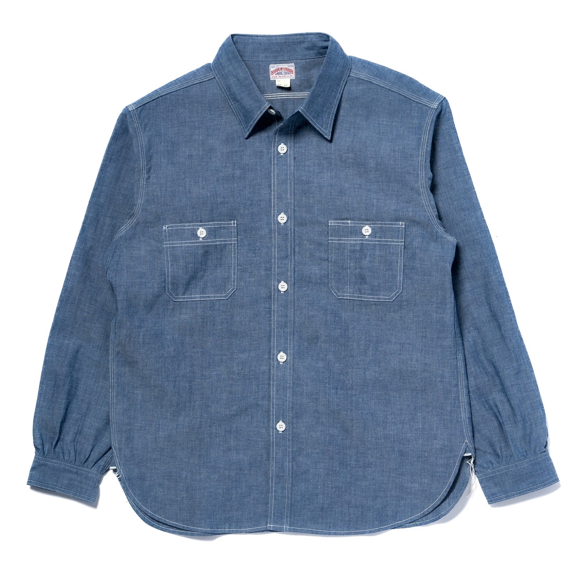 MS25104 8HU CHAMBRAY SERVICEMAN WORK SHIRT - LIGHT BLUE