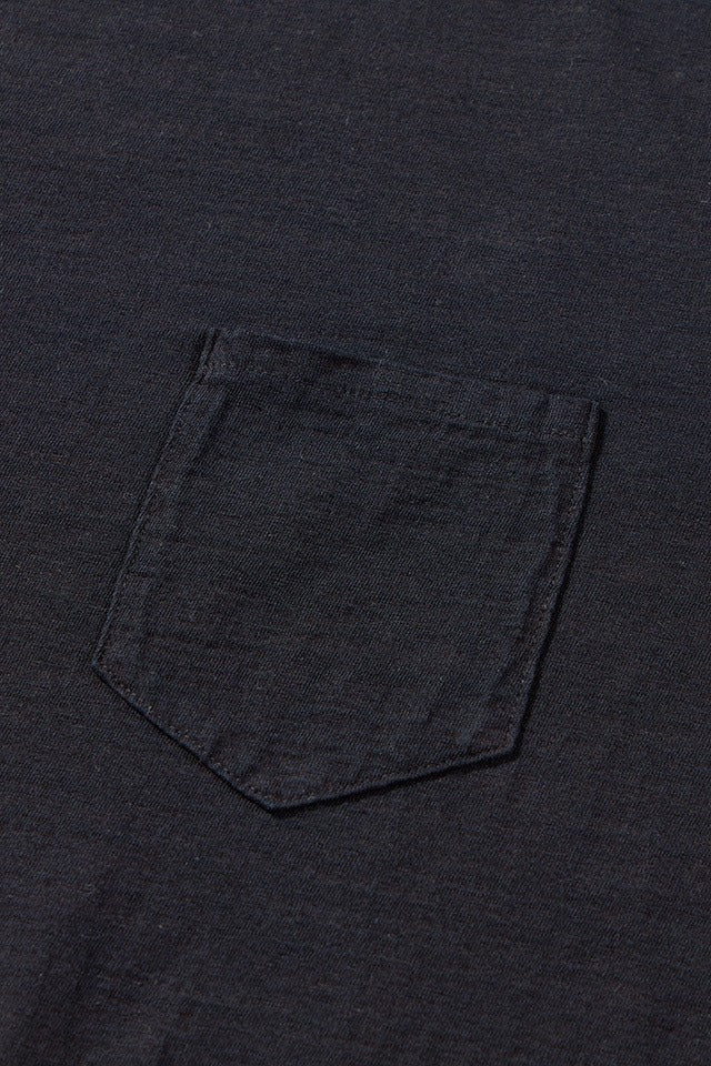 SS-5396-IDBK Ribbed Cuff Pocket T-shirt - INDIGO BLACK