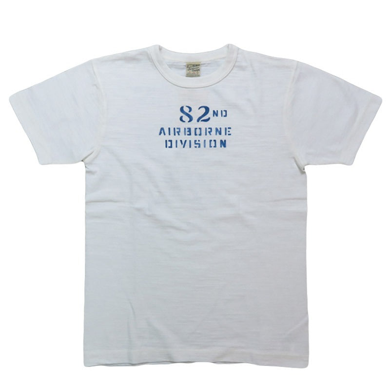 BR79564 SLUB YARN T-SHIRT "82nd AIRBORNE DIV." - WHITE