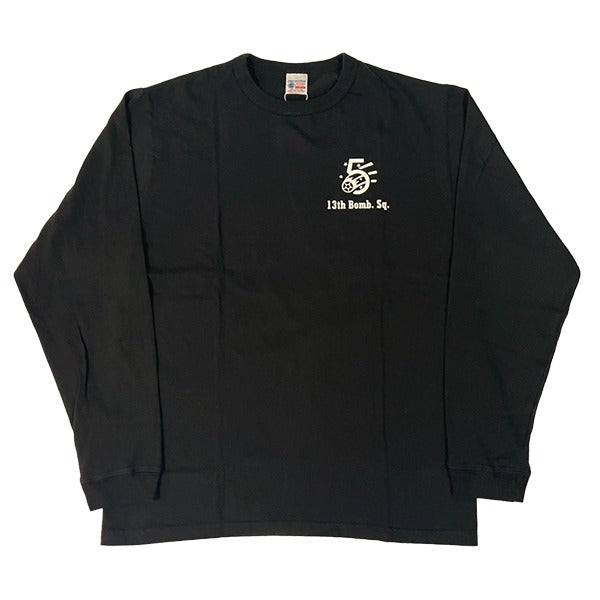 BR69628 LONG SLEEVE T-SHIRT 13TH BOMB. SQ. THE GRIM REAPERS - BLACK