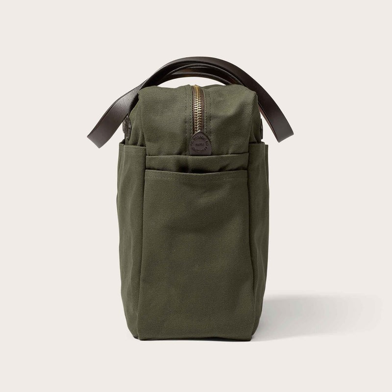 ZIPPERED TOTE BAG - OTTER GREEN