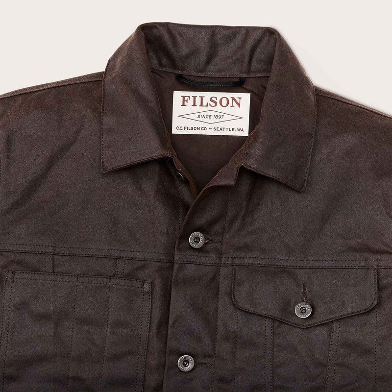 TIN CLOTH SHORT LINED CRUISER JACKET - DARK BROWN