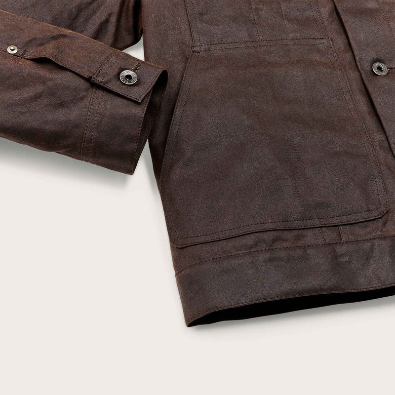 TIN CLOTH SHORT LINED CRUISER JACKET - DARK BROWN