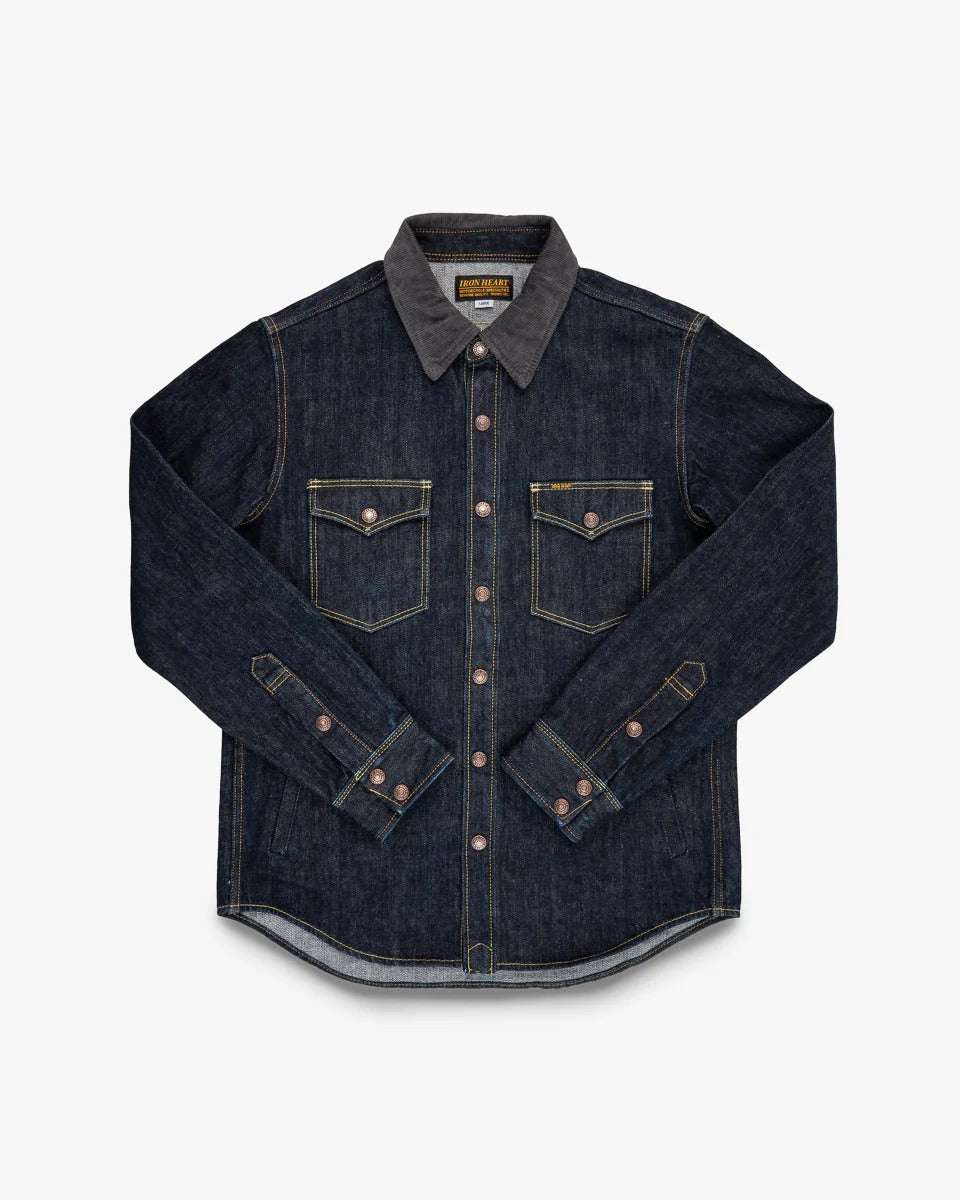 IHSH-427-IND 16OZ SELVEDGE DENIM CPO SHIRT - INDIGO
