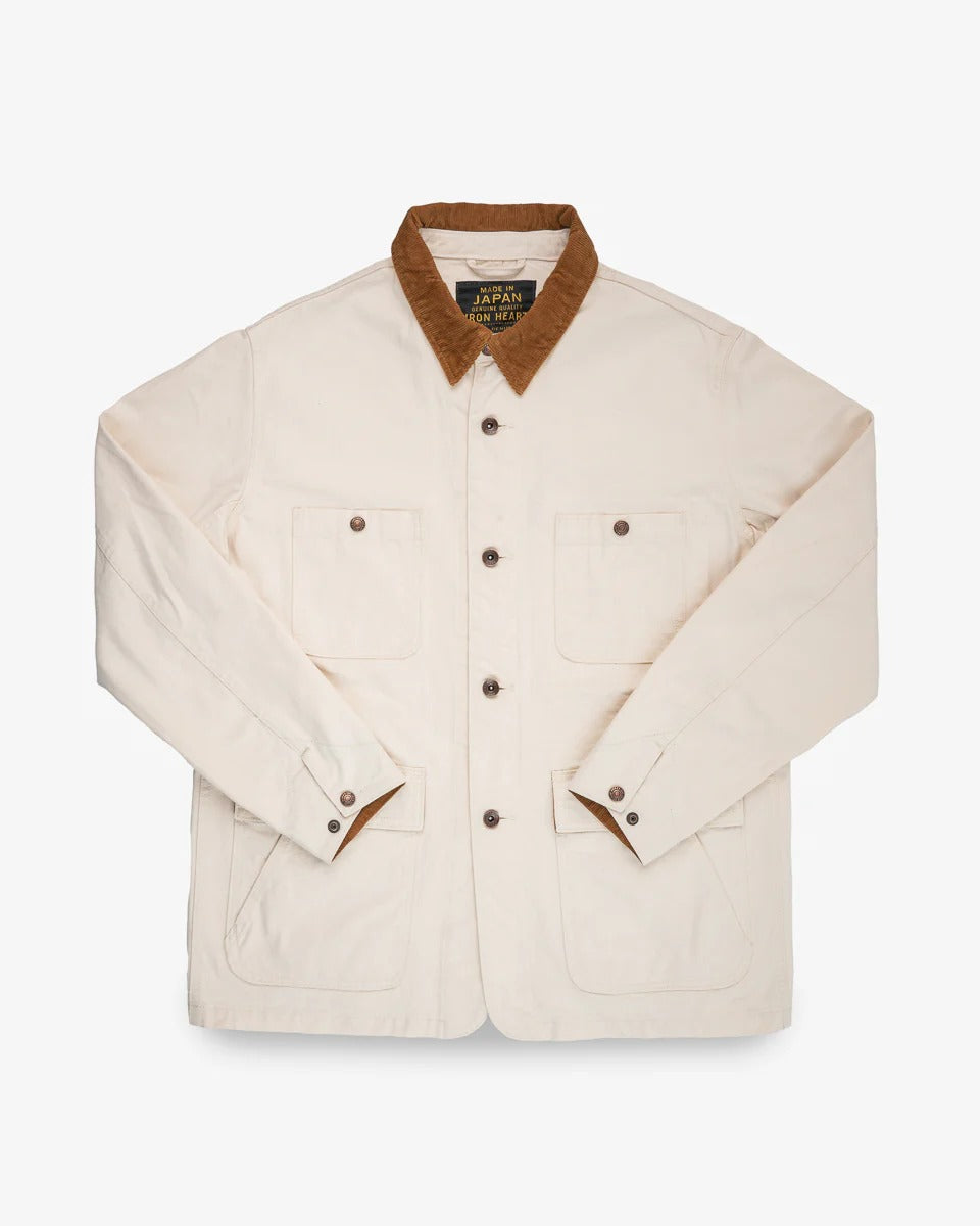 IHJ-148-IVO 10OZ KURASHIKIZOME® ORGANIC COTTON DUCK CHORE JACKET - IVORY